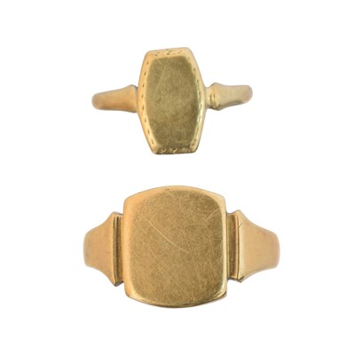 Lot 50 - Two 9ct gold signet rings