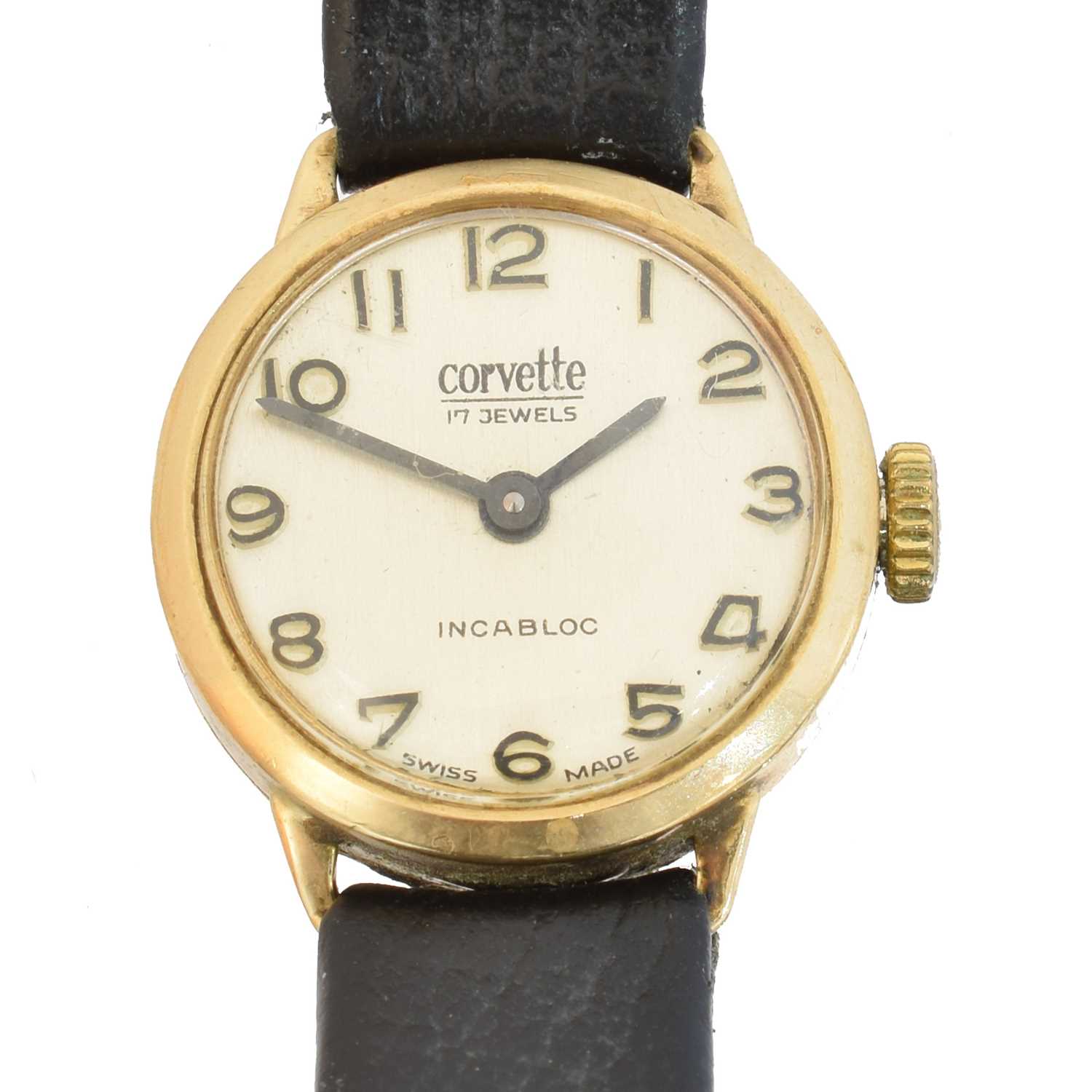 Lot 103 - A 9ct gold cased Corvette watch