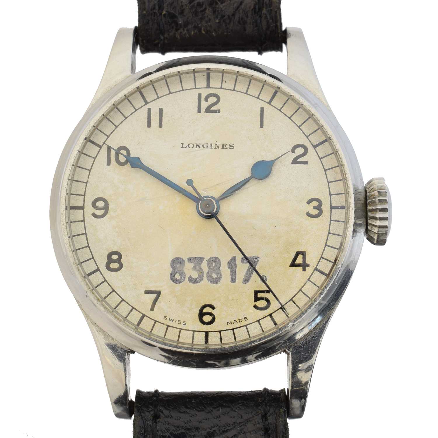 198 - A Longines Military Issue Air Ministry wristwatch, 
