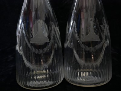Lot 170 - Pair of masonic glass decanters