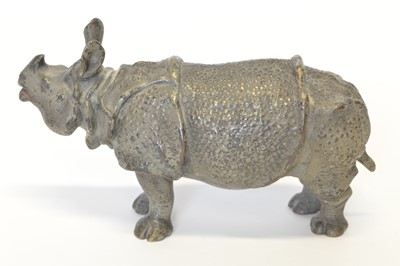 Lot 24 - Cold painted bronze Rhinoceros