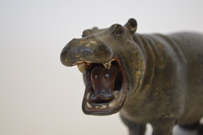 Lot 25 - Cold painted bronze hippo