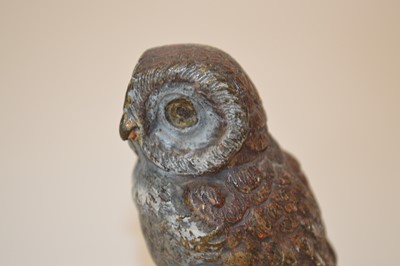 Lot 32 - Cold painted bronze owl