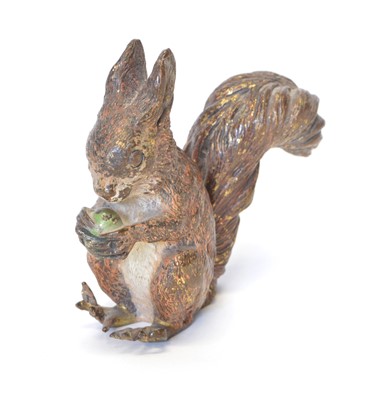 Lot 50 - Cold painted bronze squirrel