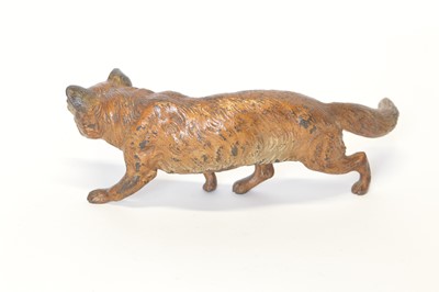 Lot 27 - Cold painted bronze fox