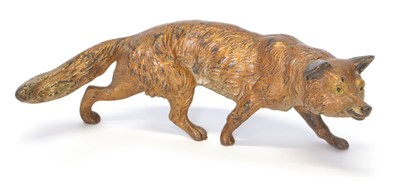 Lot 27 - Cold painted bronze fox