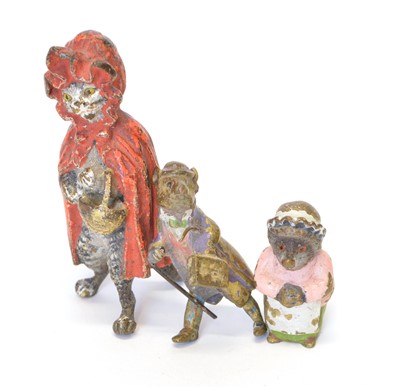 Lot 37 - Three fiction themed cold painted bronzes