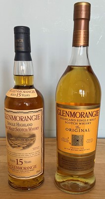 Lot 63 - 2 Bottles (including one Litre bottle) Glenmorangie Single Highland Malt Whisky