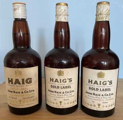 Lot 57 - 3 bottles Mixed Lot Haig Gold Label Whisky from 1950’s and 1960’s