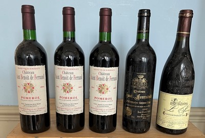 Lot 3 - 5 Bottles Mixed Lot Claret and Chateauneuf du Pape