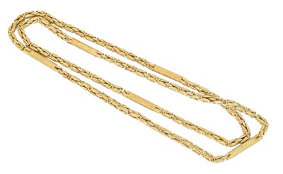 Lot 85 - A 9ct gold longuard chain