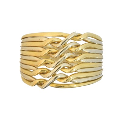 Lot 103 - An 18ct gold keeper ring