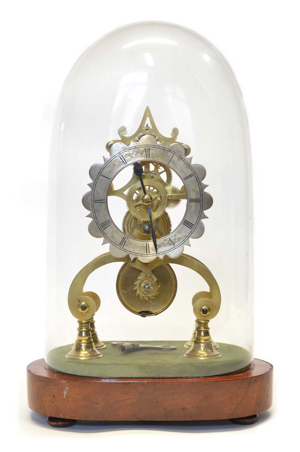 Lot 205 - Late 19th-century skeleton clock
