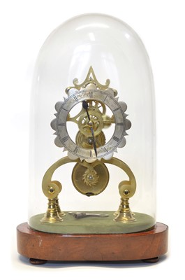Lot 205 - Late 19th-century skeleton clock