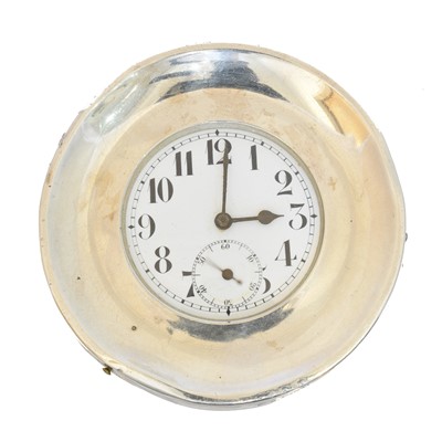 Lot 176 - A George V silver mounted alarm clock