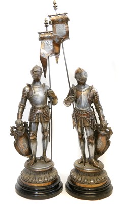 Lot 245 - Pair of model knights in armour
