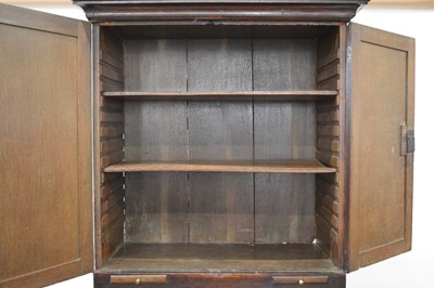 Lot 402 - Mid-18th-century oak bureau bookcase