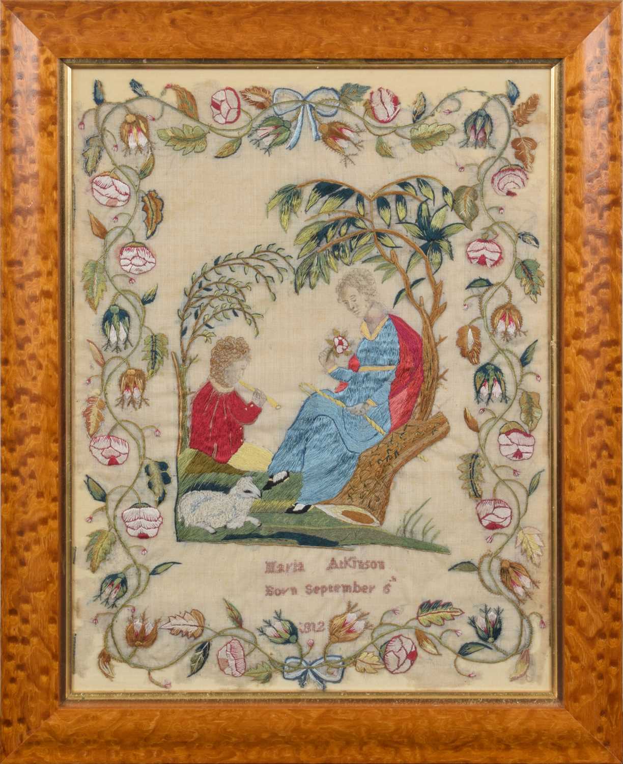Lot 226 - Needlework Picture of a Mother and Child, 1812