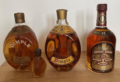 Lot 68 - 3 Bottles plus 1 Miniature bottle Deluxe Scotch Whisky