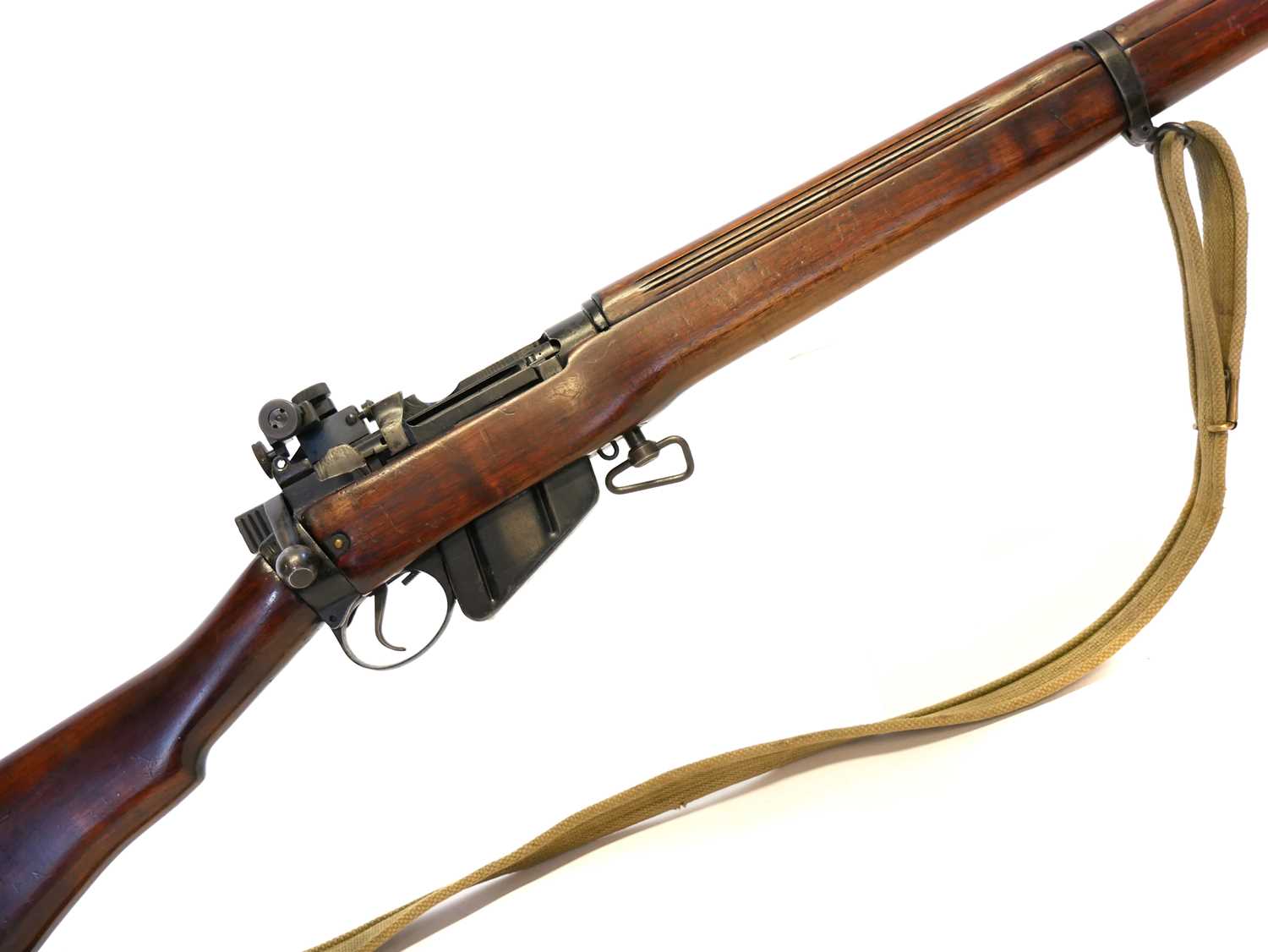 Sold at Auction: ENFIELD NO4 Mk 2 .303 RIFLE & A.J. PARKER SIGHT