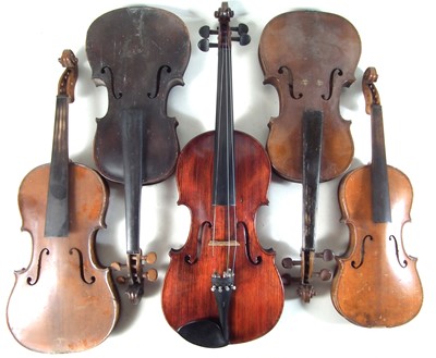 Lot 150 - Four violins and viola