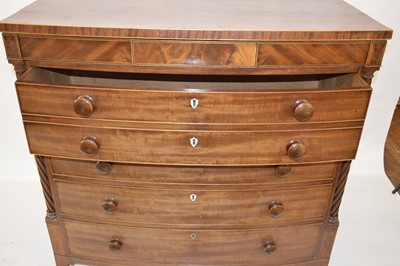 Lot 244 - William IV mahogany bow front chest of drawers