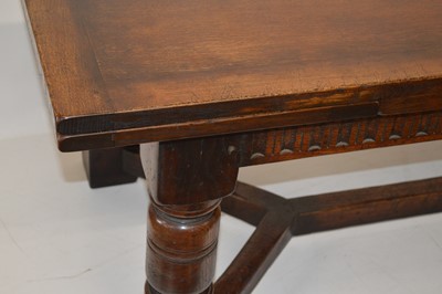 Lot 254 - 20th-century oak draw leaf refectory table