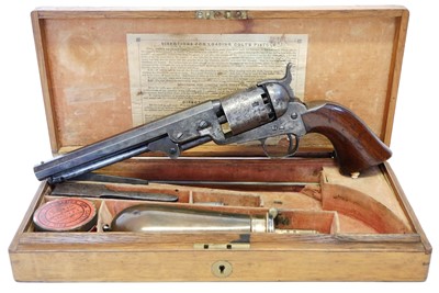 Lot Cased Colt London Proofed Navy Revolver