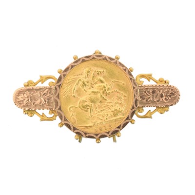 Lot 28a - A George V sovereign brooch
