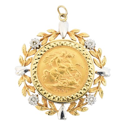 Lot 64 - An Edward VII sovereign pendant