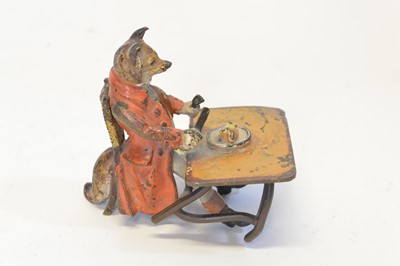 Lot 60 - Cold Painted Bronze Fox at Table