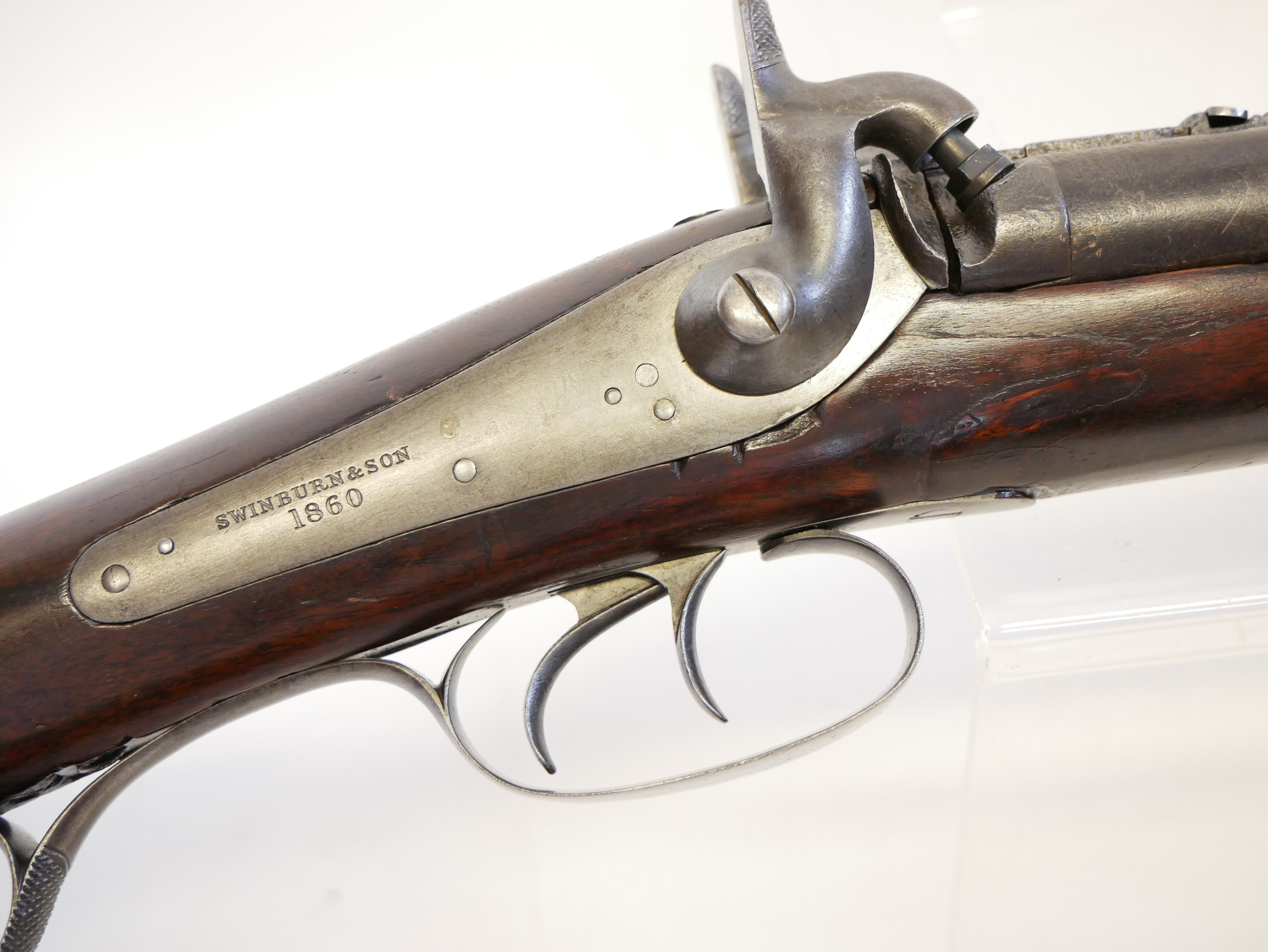 Lot 33 - Jacob double barrel percussion rifle and