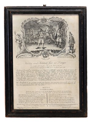 Lot 264 - Broadside celebrating Richard Pendrill assistance in the escape of Charles II