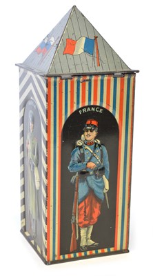 Lot 112 - Huntley & Palmers sentry box biscuit tin