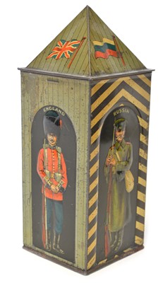 Lot 110 - Huntley & Palmers sentry box biscuit tin