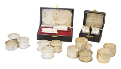 Lot 97 - A selection of silver napkin rings