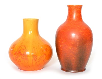 Lot 61 - Two Pilkington's Royal Lancastrian vases in mottled orange