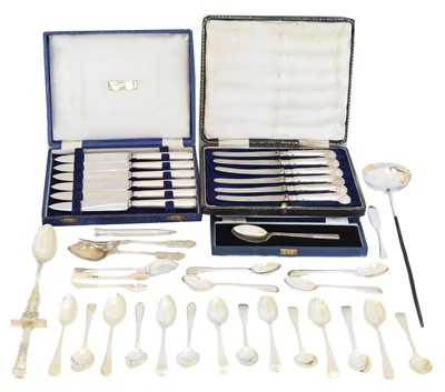 Lot 102 - A selection of silver flatware