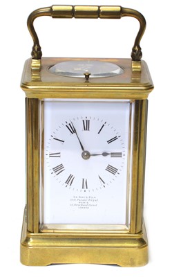 Lot 178 - Late 19th-century carriage clock by Le Roy & Fils, Paris and London