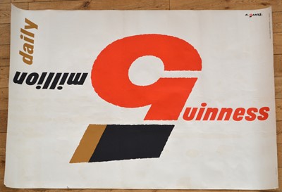 Lot 10 - Large 'Guinness 5 Million Daily' Poster