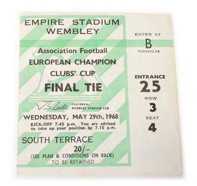 Lot 116 - 1968 European Championship ticket for Benfica v Manchester United