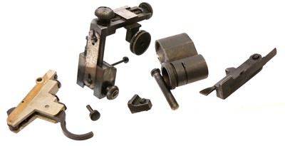 Lot 484 - Parker Hale 5B aperture sight, P14 tunnel front sight and upgrade trigger.