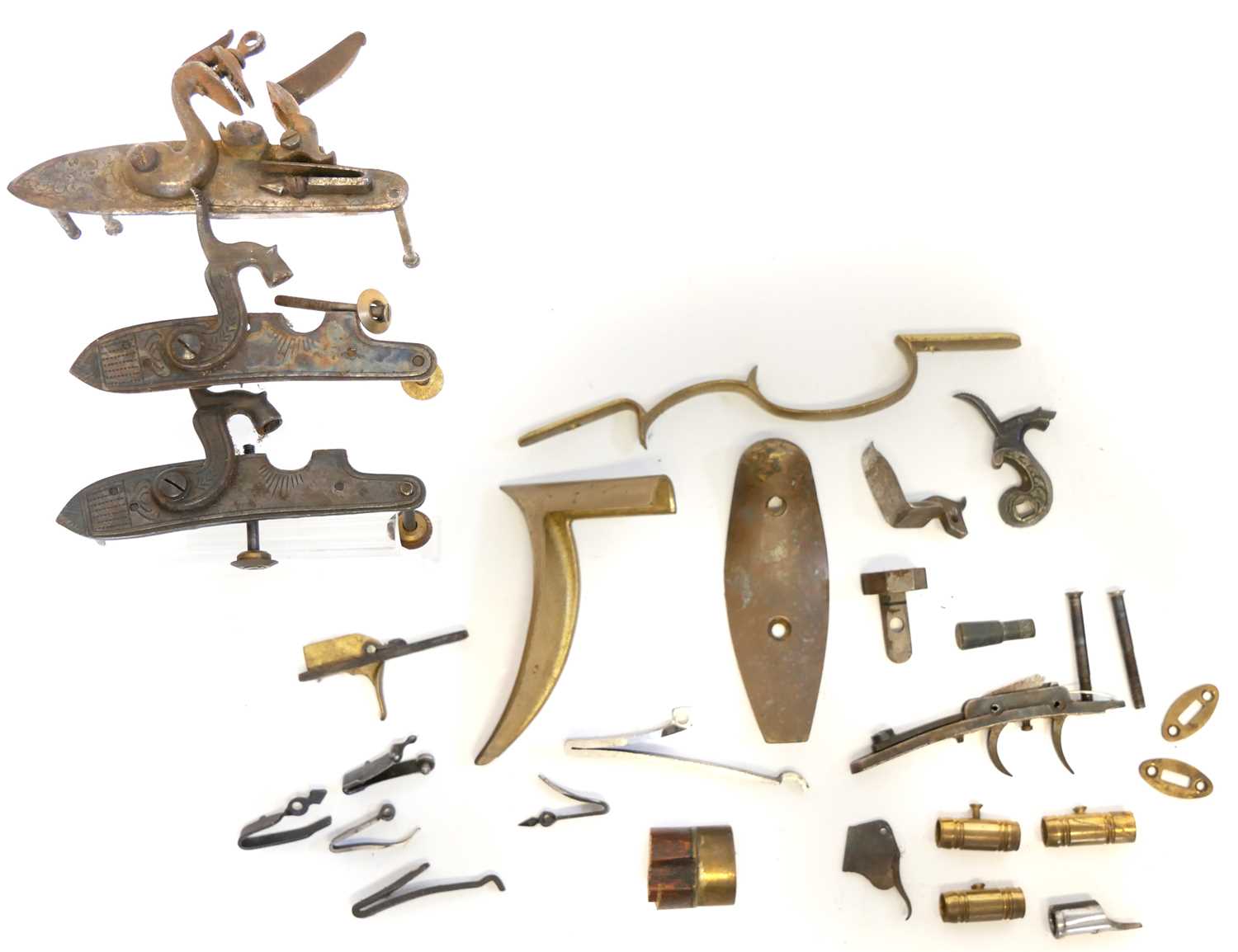 Lot 486 - Reproduction muzzle loader locks and related items