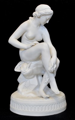 Lot 116 - 19th Century Parian Figure of a Bathing Woman