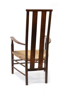 Lot 166 - Arts & Crafts beech framed open arm childrens chair