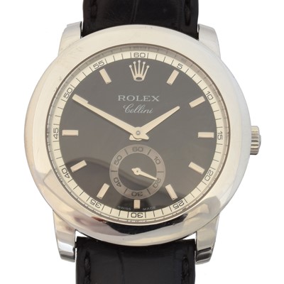 Lot A platinum Rolex Cellini wristwatch