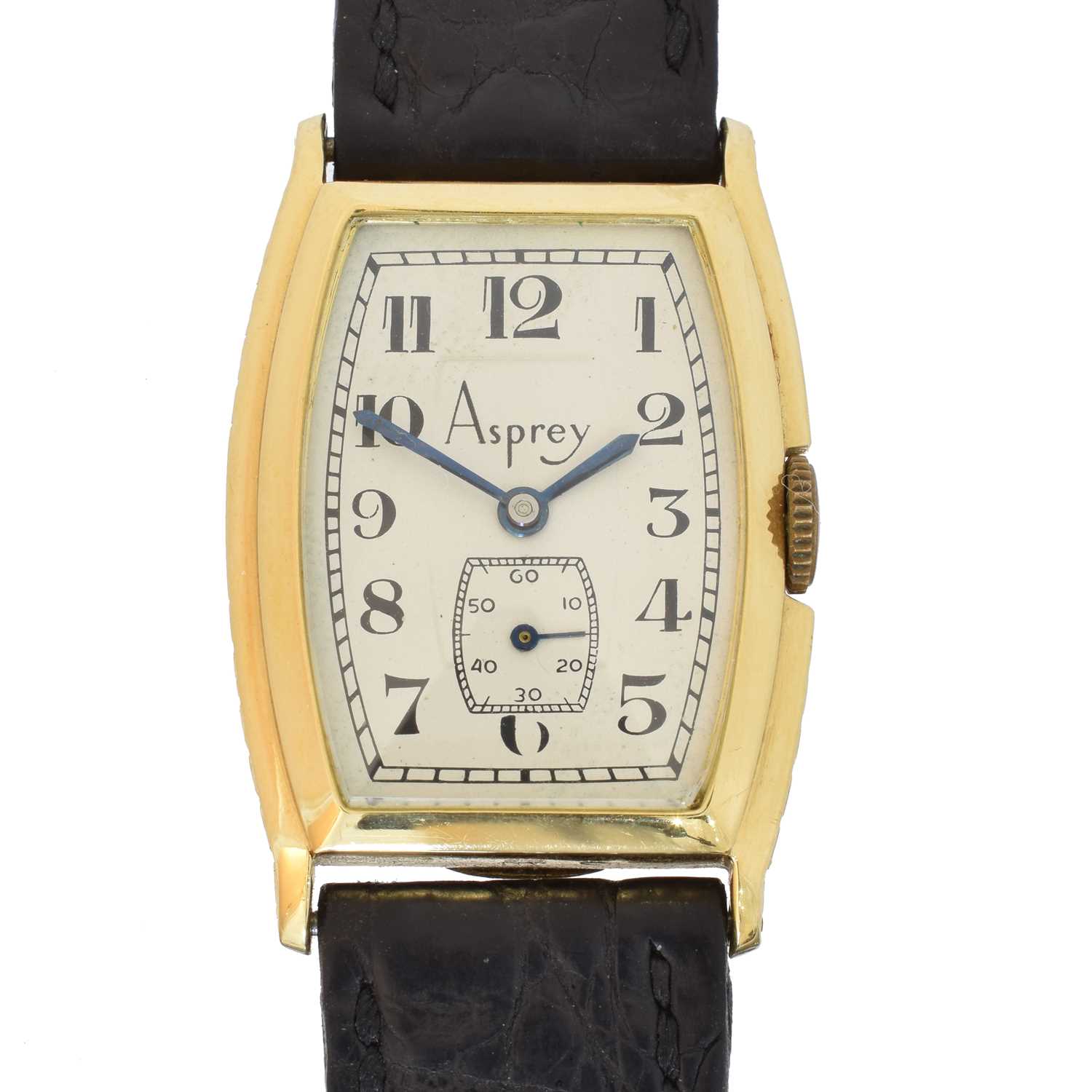 Lot An 18ct gold Asprey wristwatch