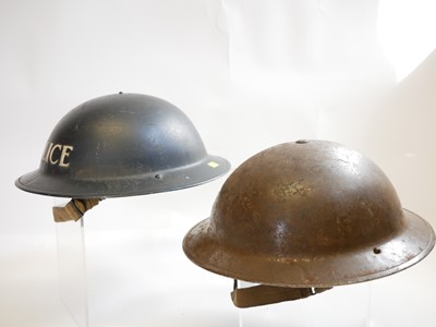 Lot 251 - WWII British Police Brodie helmet and one other