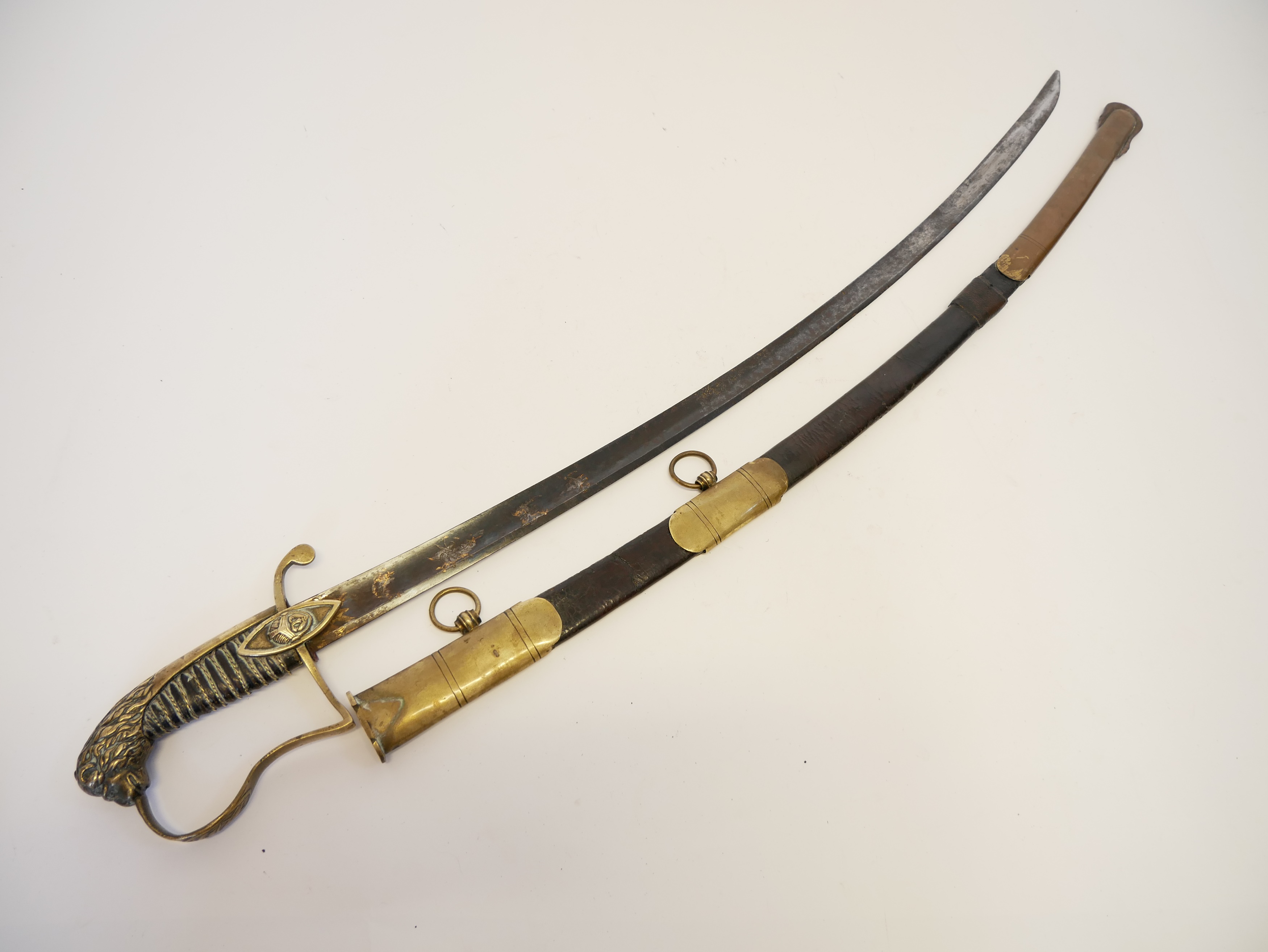 Lot 191 - Napoleonic era officers sword and scabbard