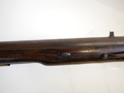 Lot 32 - Volunteer flintlock .650 Baker cut down baker rifle.